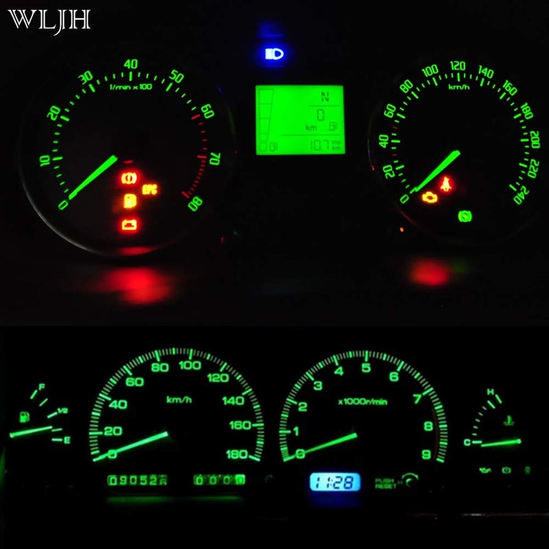 WLJH 10 Pack Green Canbus T5 Led Bulb 2721 37 74 Wedge Lamp PC74 Twist Sockets Dash Dashboard Lights Instrument Panel Cluster Leds Replacement - Image 4
